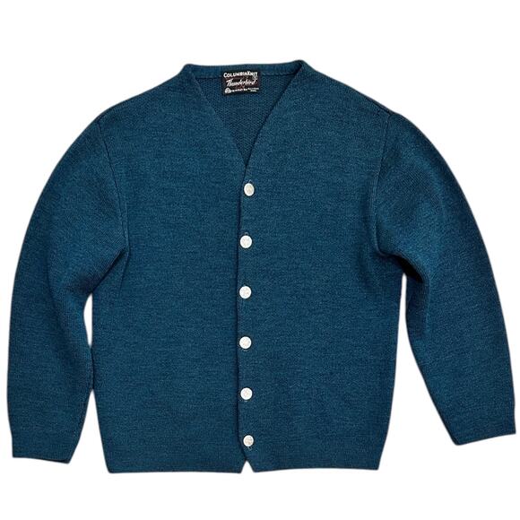 Vintage Columbia Thunderbird Wool Knit Button-down Cardi - Picture 4 of 7